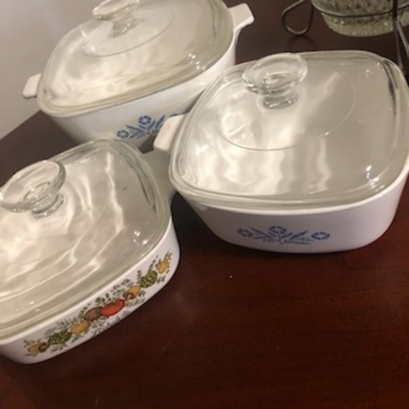 Vintage 1970 corning ware Pyrex 3,oven ware 3,,,,lids ,/,hot ,/,cold handle fit - Picture 2 of 4